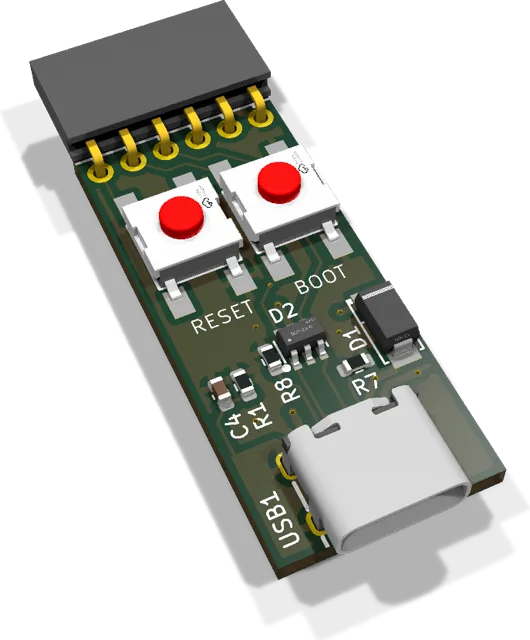Programmieradapter mit USB-C, Reset- und Boot-Taster